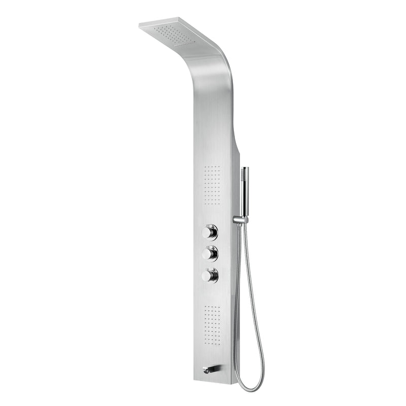 ALONI Colonne de douche thermostatique Acier Inox Brossé