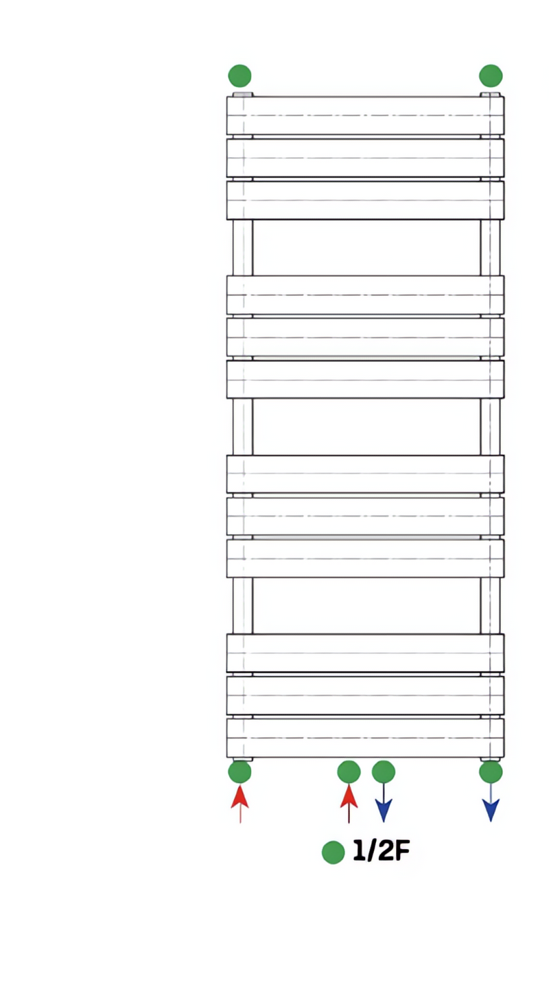 Towel dryer radiator central connection white 1600x600-908W