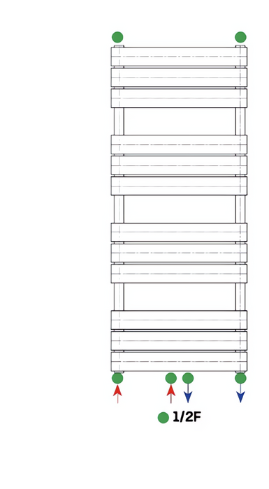 RADIATEUR SÈCHE-SERVIETTES RACCORDEMENT CENTRAL BLANC 1600X600-908W