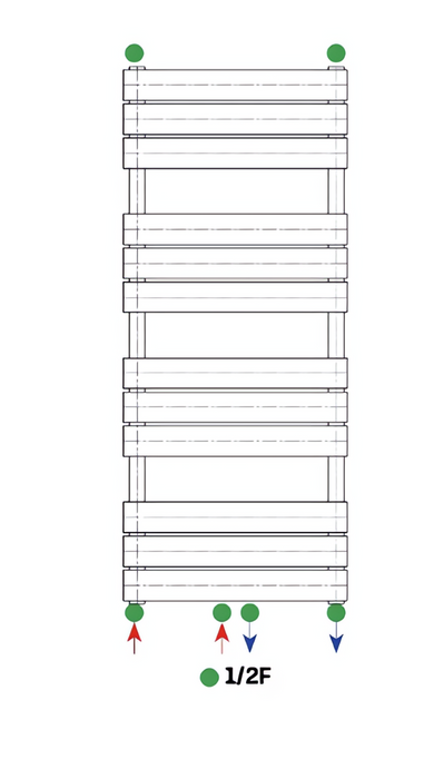 RADIATEUR SÈCHE-SERVIETTES RACCORDEMENT CENTRAL NOIR 1800X500-936W