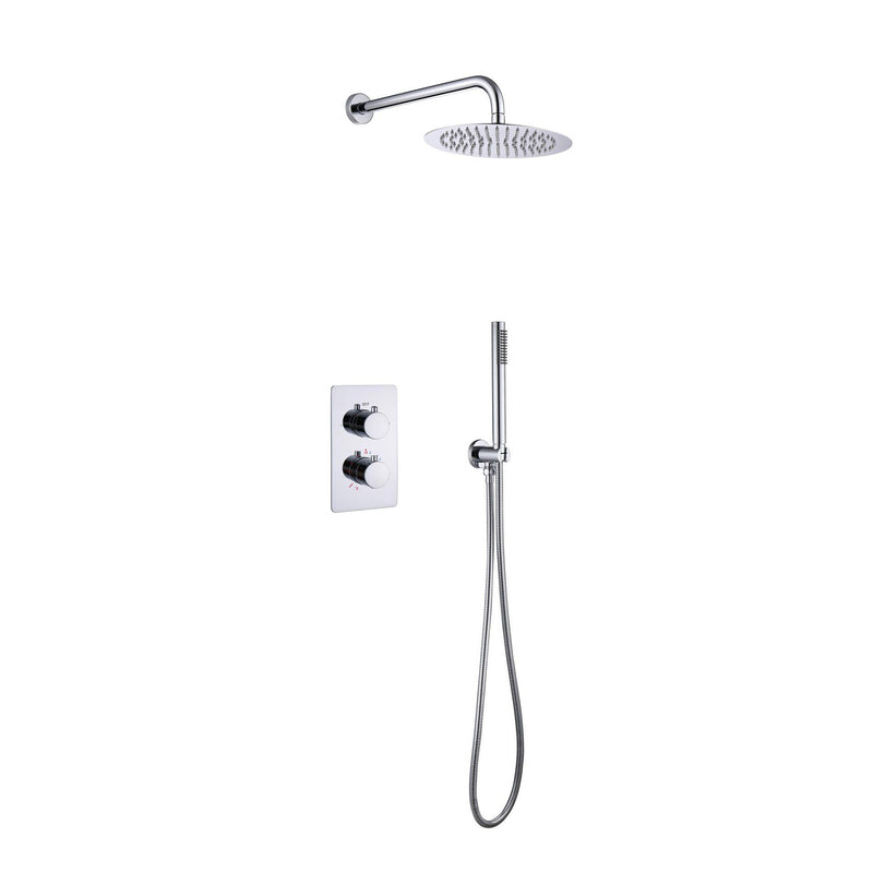 ALONI Set de douche thermostatique encastré Ø25cm Chrome