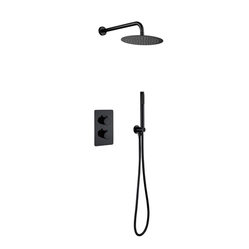 ALONI Set de douche encastré Ø25cm Noir Mat