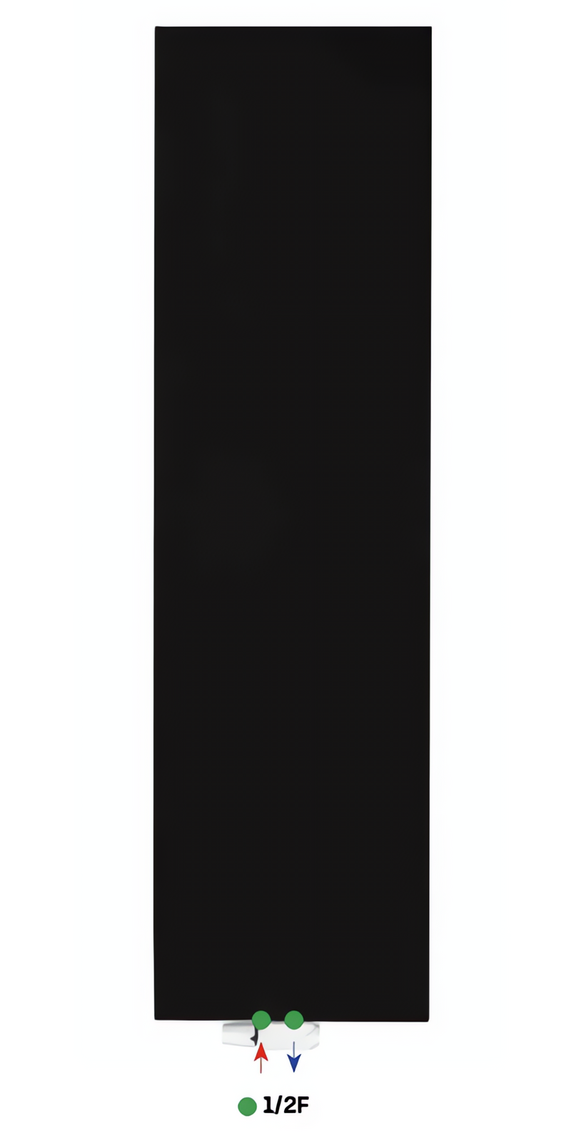 VERTICAAL GLAD GEZICHT T20 2000X500 - MAT ZWART