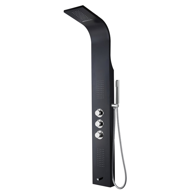 ALONI Colonne de douche thermostatique Noir Mat